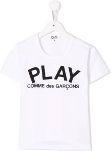 Comme Des Garçons Play Kids T-shirt met logo Wit