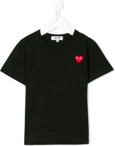 Comme Des Garçons Play Kids T-shirt met logoplakkaat Zwart