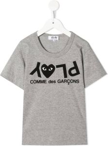 Comme Des Garçons Play Kids T-shirt met logoprint Grijs