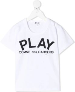 Comme Des Garçons Play Kids T-shirt met logoprint Wit