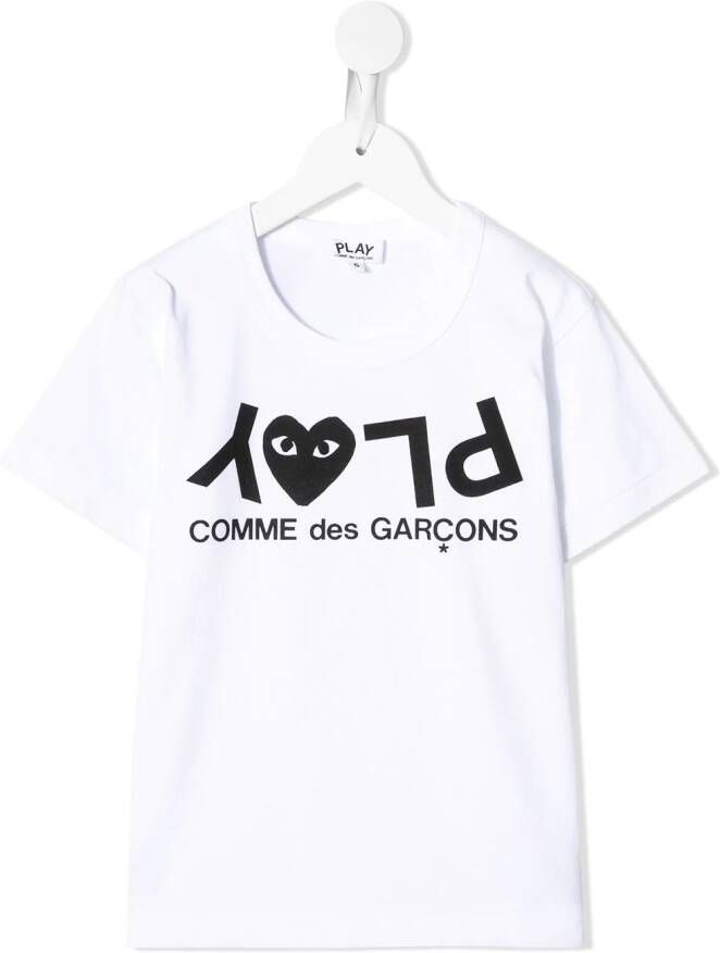 Comme Des Garçons Play Kids T-shirt met print Wit
