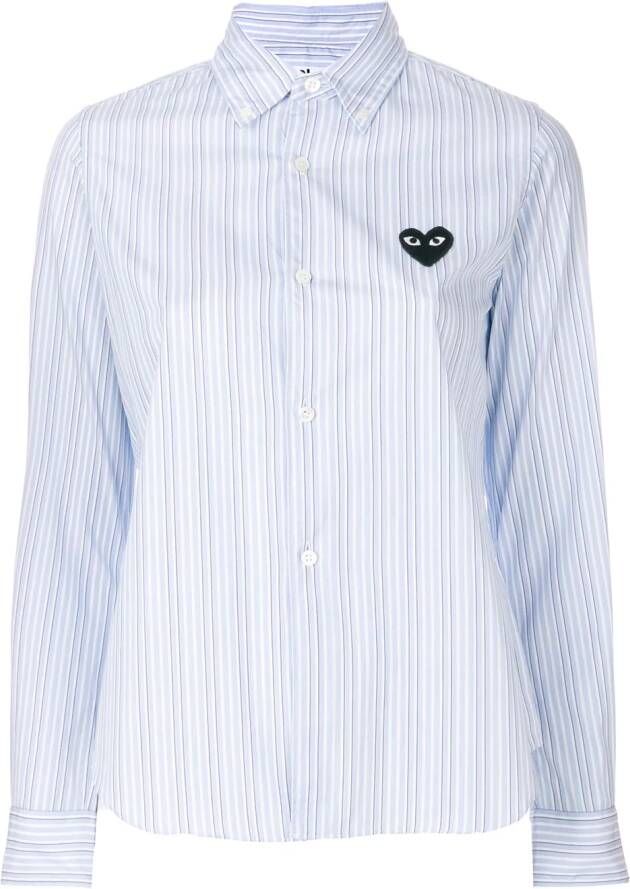 Comme Des Garçons Play klassiek gestreepte overhemd Blauw