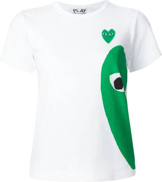 Comme Des Garçons Play lateral heart print T-shirt Wit