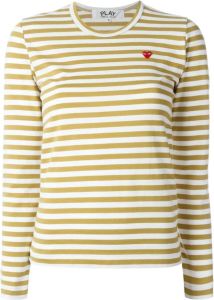 Comme Des Garçons Play mini heart striped T-shirt Beige