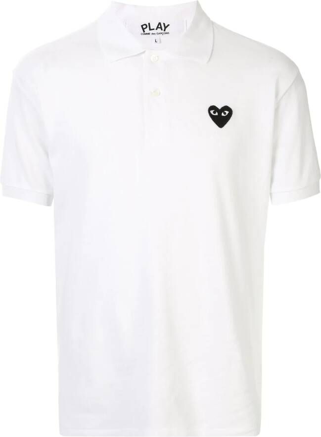 Comme Des Garçons Play Poloshirt met geborduurd logo Wit