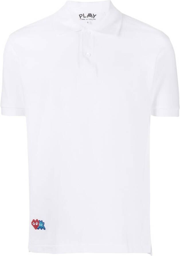 Comme Des Garçons Play Poloshirt met logopatch Wit