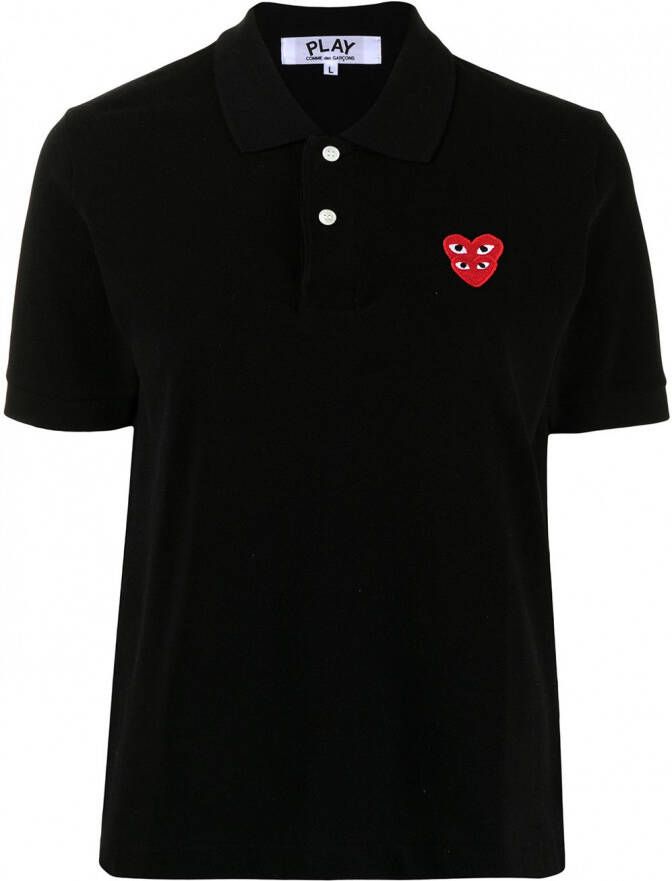 Comme Des Garçons Play Poloshirt met logopatch Zwart