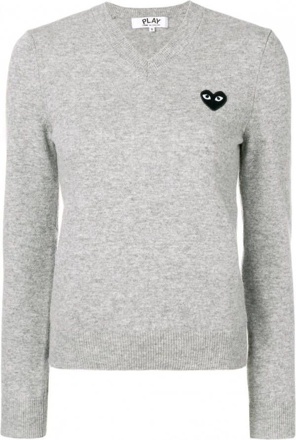 Comme Des Garçons Play Pullover met hartpatch Grijs