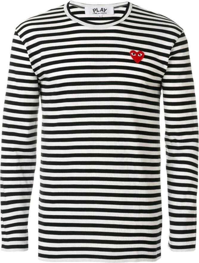 Comme Des Garçons Play striped long-sleeve T-shirt Zwart