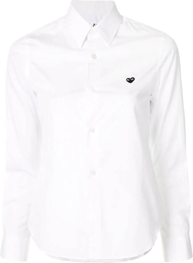 Comme Des Garçons Play Shirt met geborduurd logo Wit
