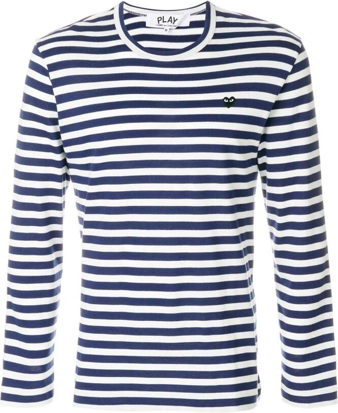 Comme Des Garçons Play striped T-shirt Blauw