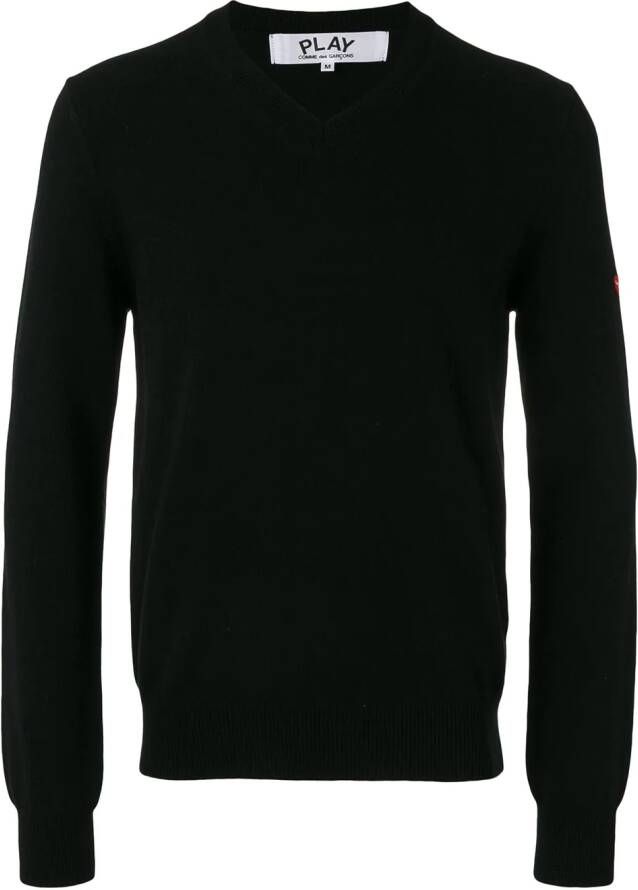 Comme Des Garçons Play sweater met geborduurde patch Zwart
