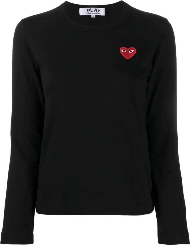 Comme Des Garçons Play T-shirt met hart logo Zwart