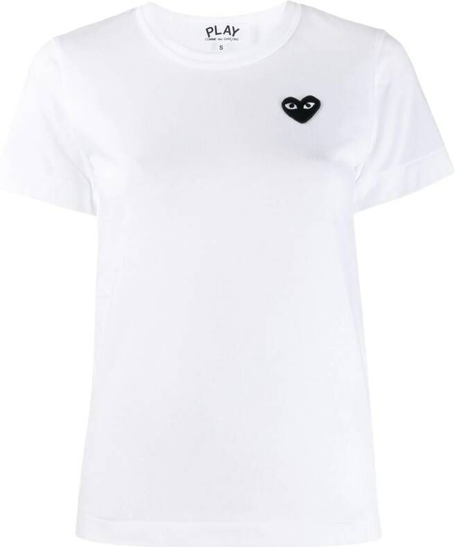 Comme Des Garçons Play T-shirt met geborduurd hart Wit