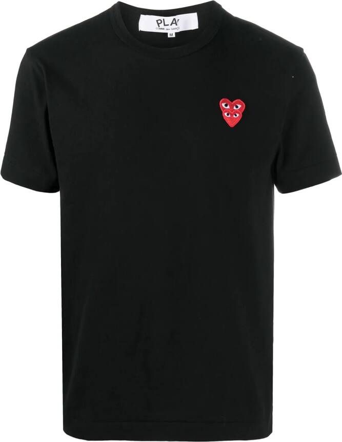 Comme Des Garçons Play T-shirt met geborduurd hart Zwart