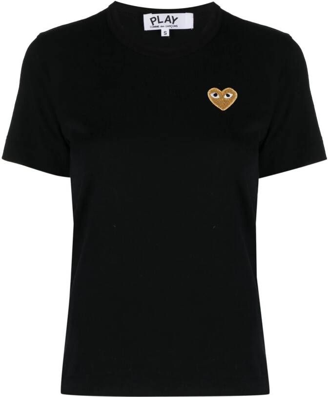 Comme Des Garçons Play T-shirt met geborduurd hart Zwart