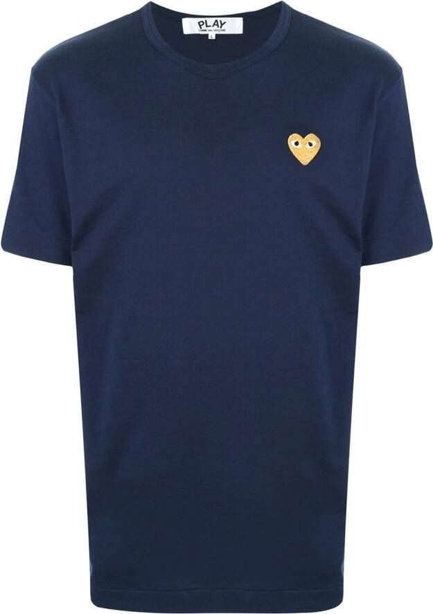 Comme Des Garçons Play T-shirt met geborduurd logo Blauw