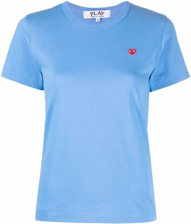 Comme Des Garçons Play T-shirt met geborduurd logo Blauw