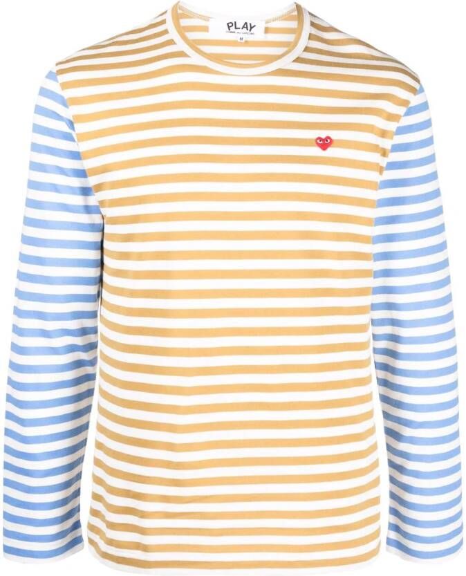 Comme Des Garçons Play T-shirt met geborduurd logo Blauw