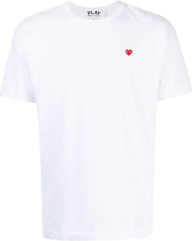 Comme Des Garçons T-shirt met geborduurd logo Wit