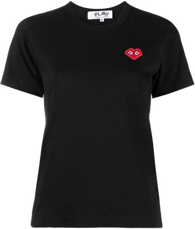 Comme Des Garçons Play T-shirt met geborduurd logo Zwart
