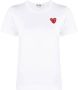 Comme Des Garçons Play T-shirt met geborduurde harten Wit - Thumbnail 1