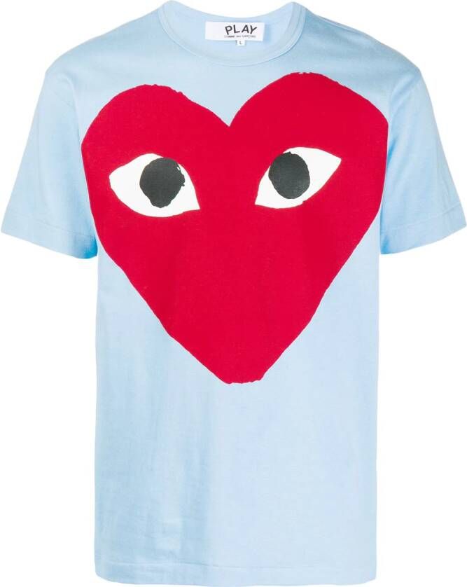 Comme Des Garçons Play T-shirt met hart logo Blauw