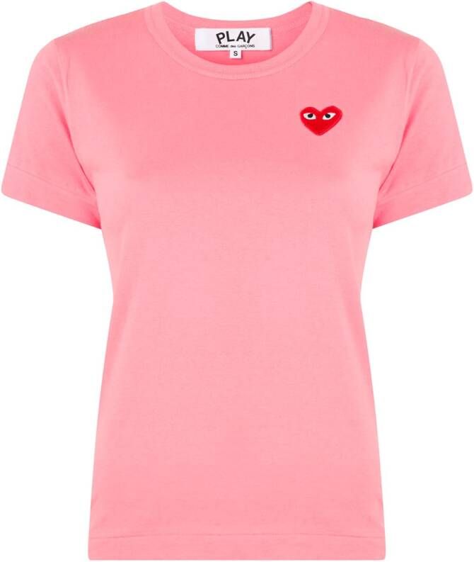 Comme Des Garçons Play T-shirt met hart logo Roze
