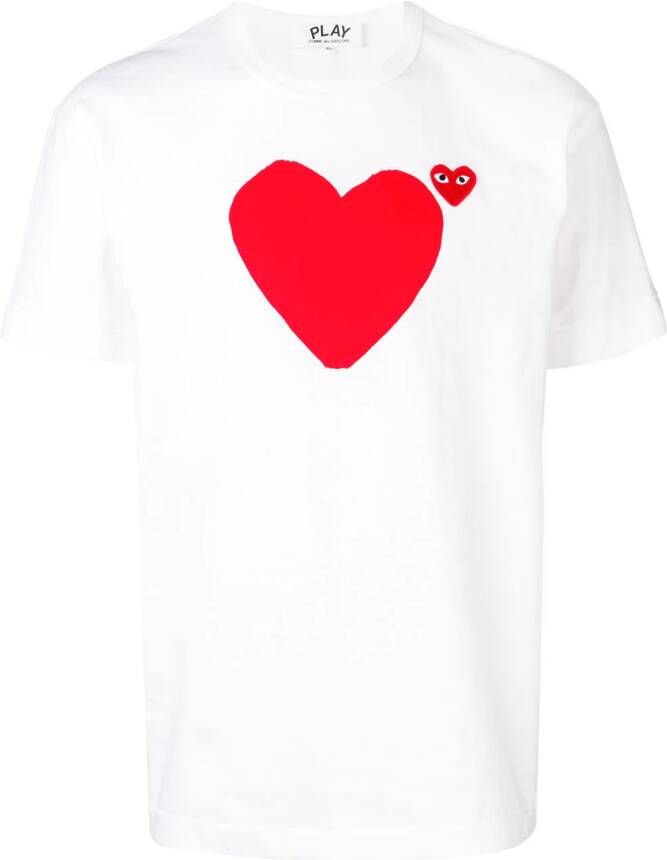 Comme Des Garçons Play T-shirt met hart logo Wit