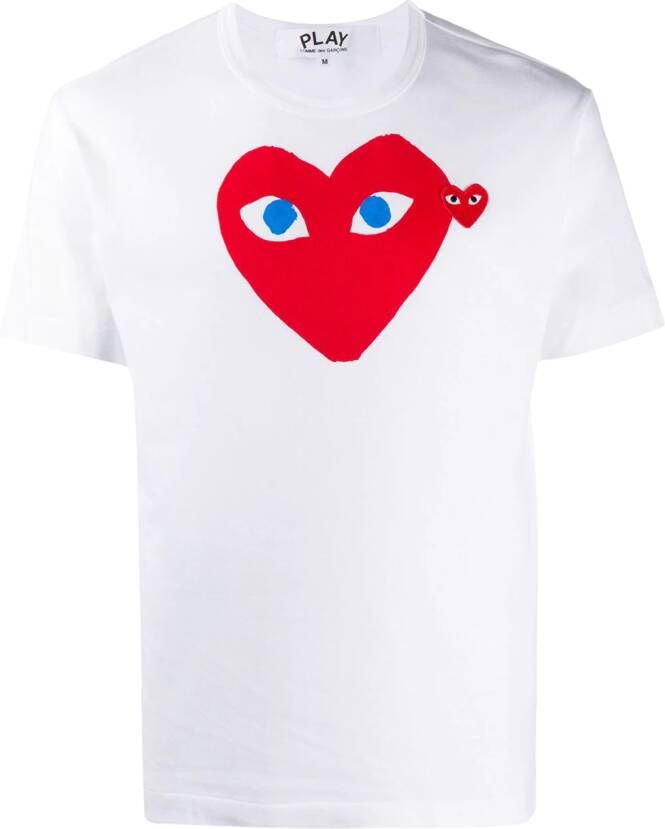 Comme Des Garçons Play T-shirt met hart logo Wit