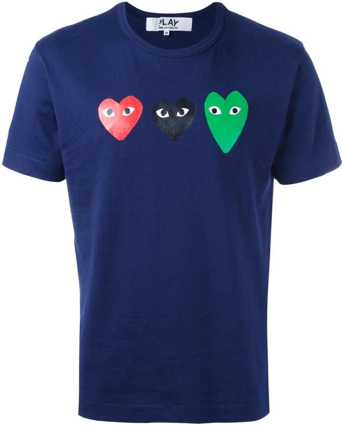 Comme Des Garçons Play T-shirt met hartjesprint Blauw