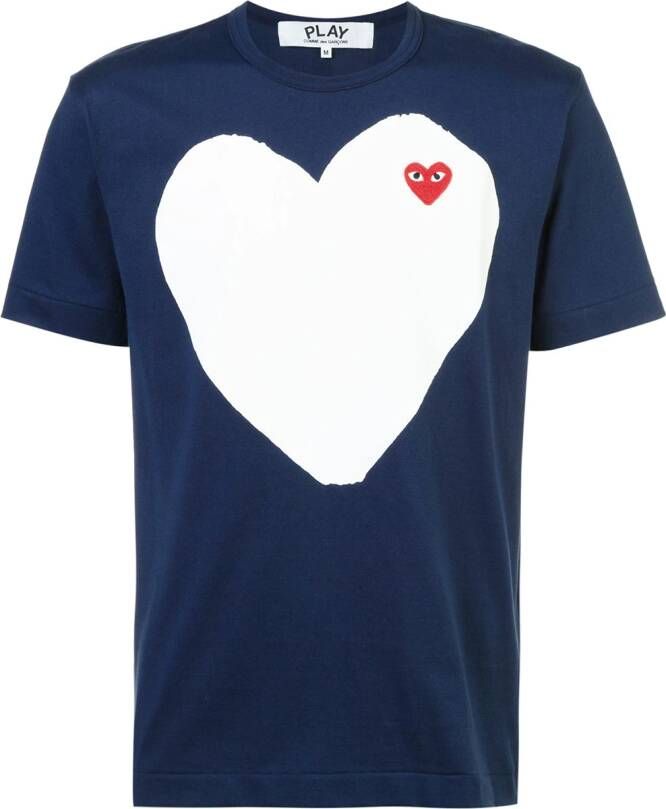 Comme Des Garçons Play T-shirt met hartprint Blauw