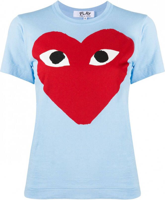 Comme Des Garçons Play T-shirt met hartprint Blauw