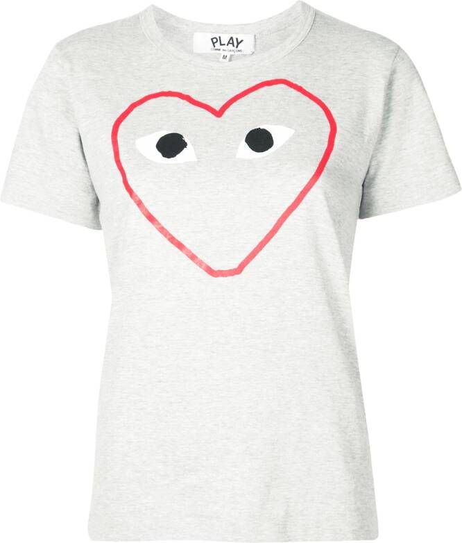 Comme Des Garçons Play T-shirt met hartprint Grijs