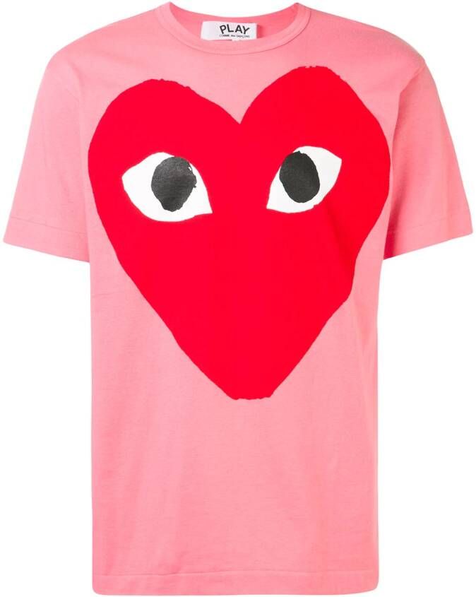 Comme Des Garçons Play T-shirt met hartprint Roze