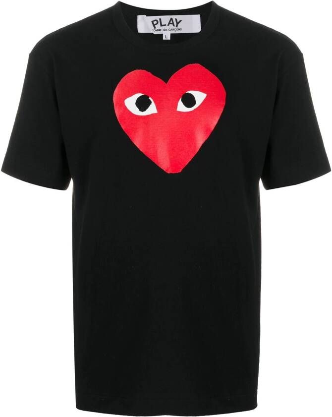 Comme Des Garçons Play T-shirt met hartprint Zwart