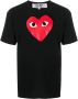 Comme Des Garçons Play T-shirt met hartprint Zwart - Thumbnail 1