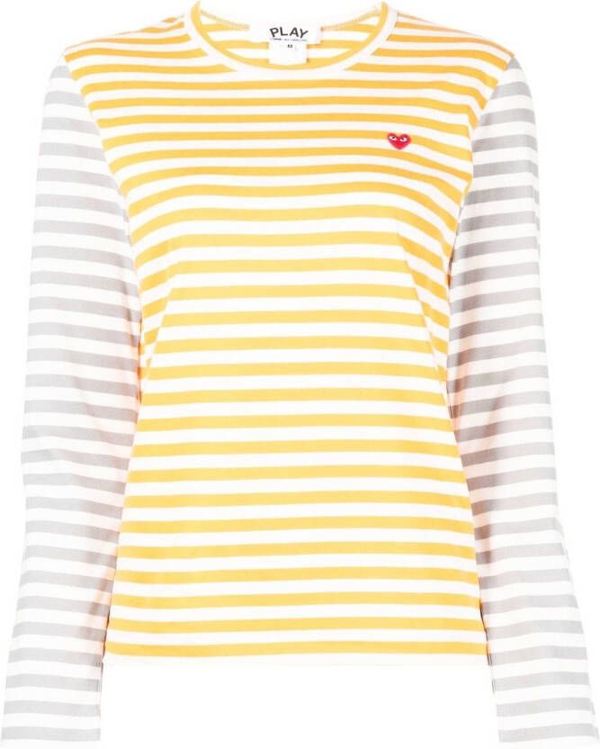 Comme Des Garçons Play T-shirt met lange mouwen Geel