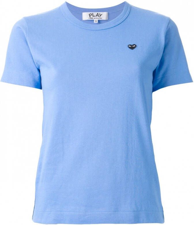 Comme Des Garçons Play T-shirt met logo op voorkant Blauw