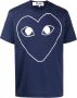 Comme Des Garçons Play T-shirt met logoprint Blauw - Thumbnail 1