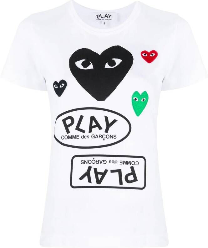 Comme Des Garçons Play T-shirt met logoprint Wit