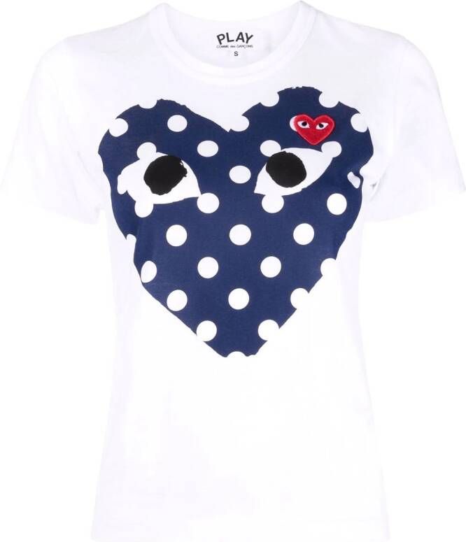 Comme Des Garçons Play T-shirt met logoprint Wit