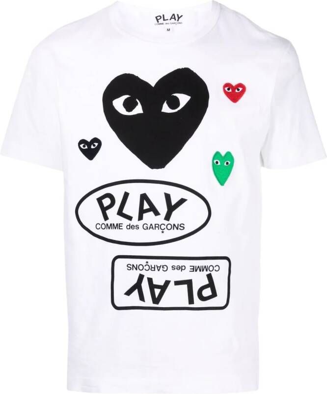 Comme Des Garçons Play T shirt met logoprint heren katoen XXL Wit