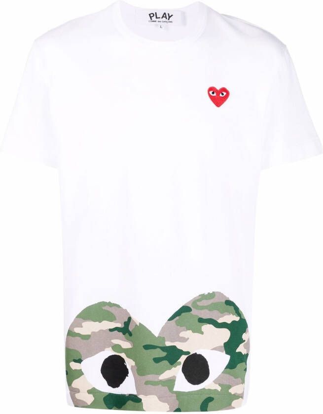 Comme Des Garçons Play T-shirt met patch Wit