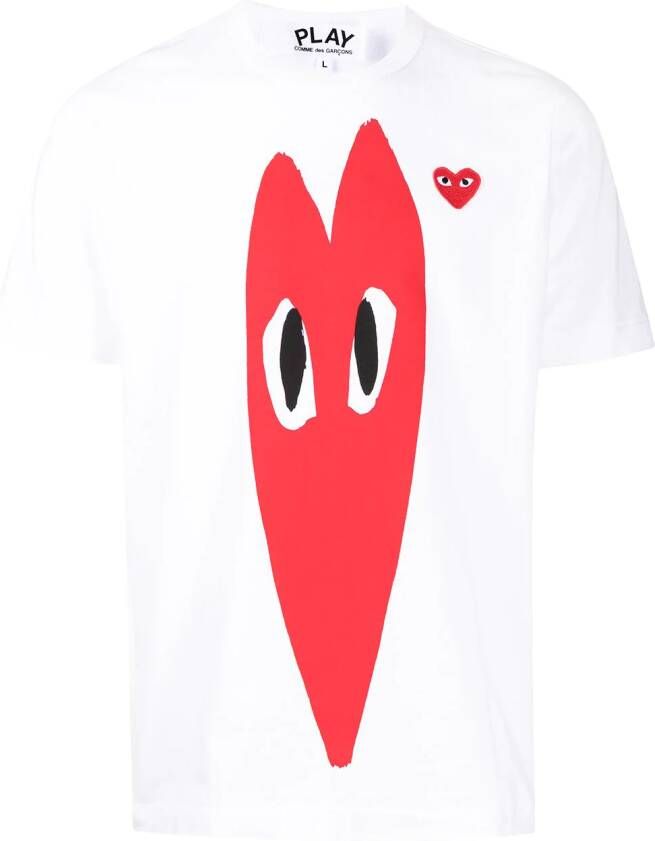 Comme Des Garçons Play T-shirt met print Wit