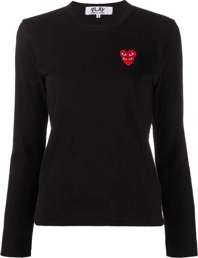 Comme Des Garçons Play Top met lange mouwen Zwart
