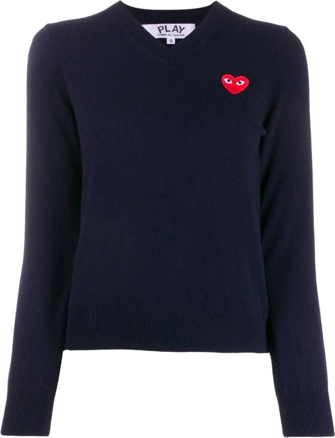 Comme Des Garçons Play Trui met geborduurd hart Blauw