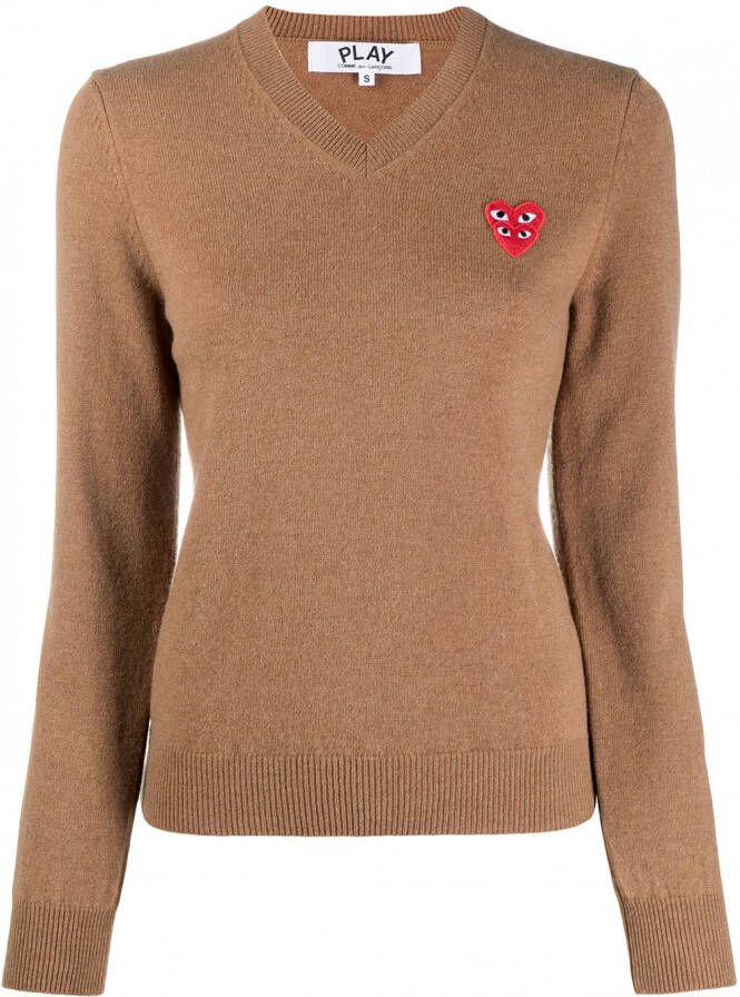 Comme Des Garçons Play Trui met geborduurd logo Bruin