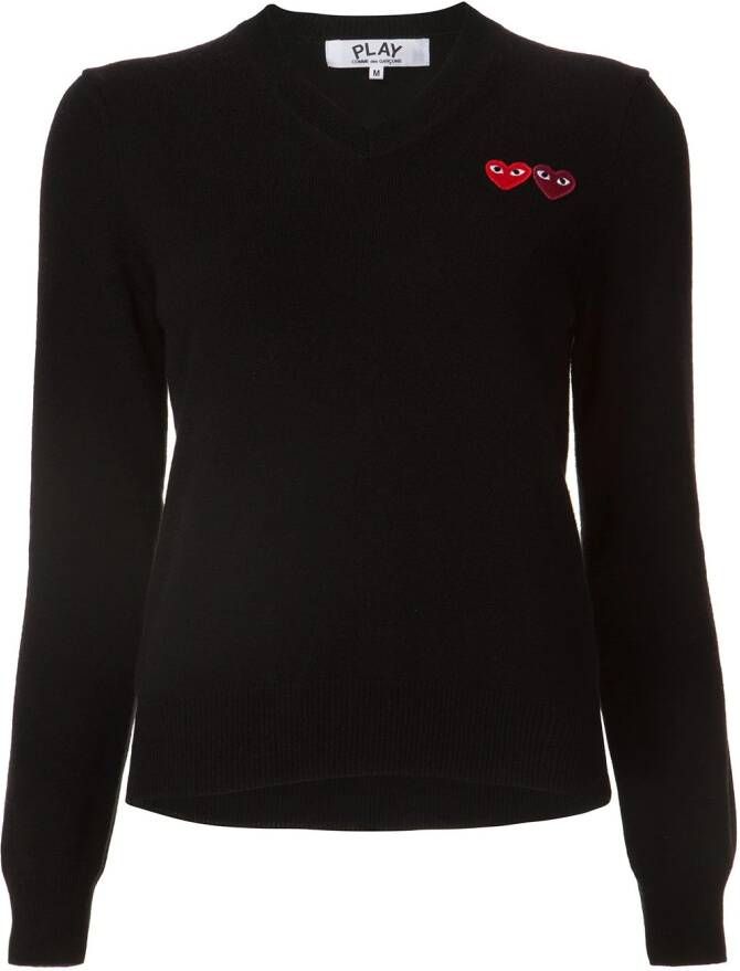 Comme Des Garçons Play trui met V-hals Zwart