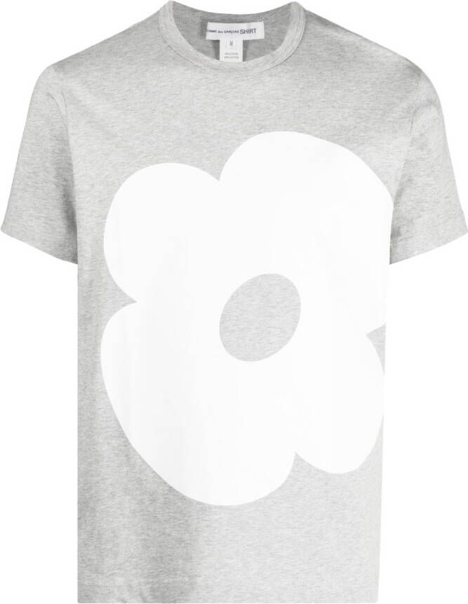 Comme Des Garçons Shirt T-shirt met bloemenprint Grijs